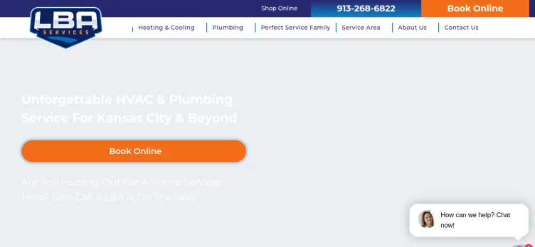 Screenshot LBA Air Conditioning, Heating, & Plumbing