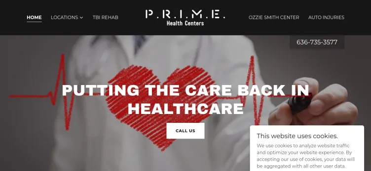 Screenshot P.R.I.M.E. Health Centers