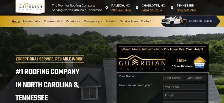 Screenshot Guardian Roofing Of North Carolina