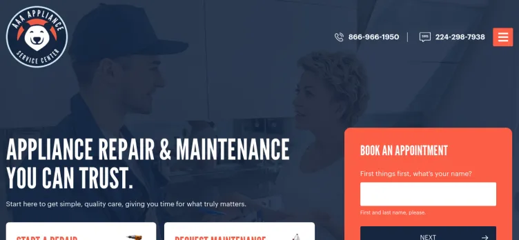 Screenshot AAA Appliance Service Center