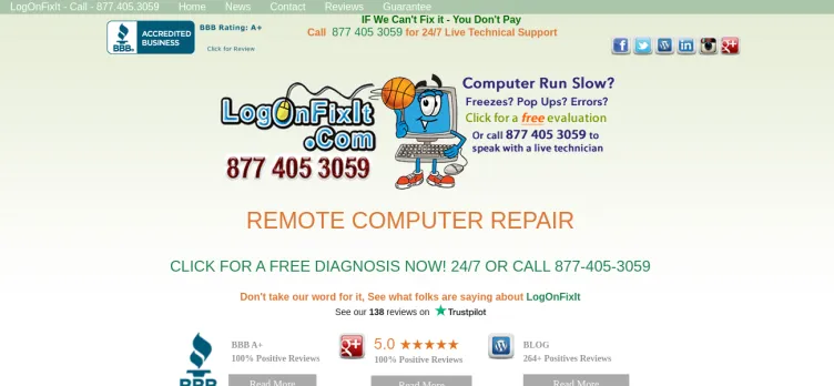 Screenshot LogOnFixIt.Com