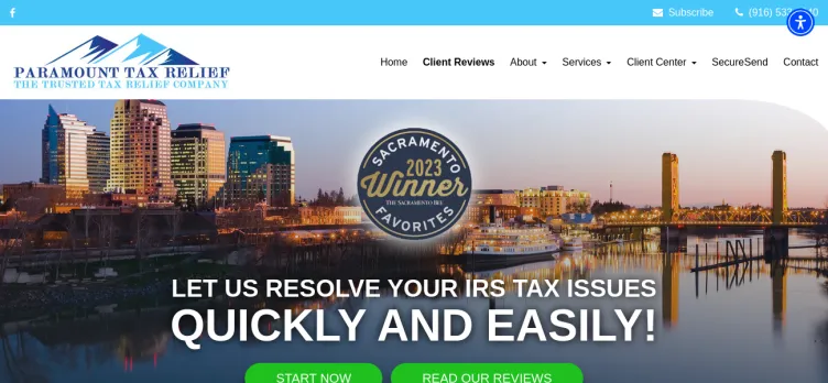 Screenshot Paramount Tax Relief