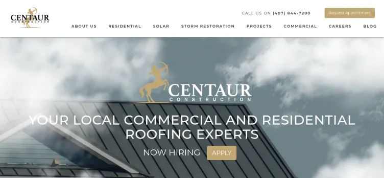 Screenshot Centaur Roofing & Construction