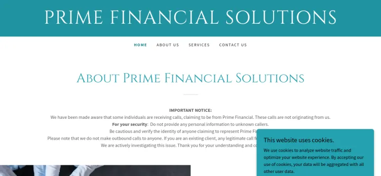 Screenshot Prime Financial Solutions Group