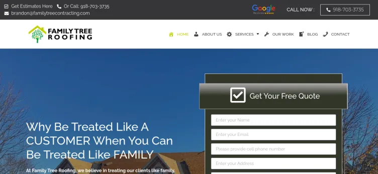 Screenshot Family Tree Roofing