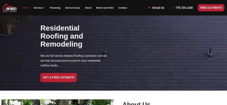 Screenshot Infiniti Roofing & Remodeling