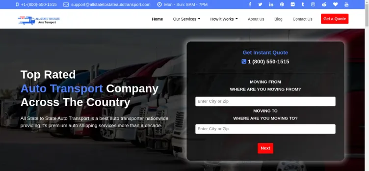 Screenshot All State to State Auto Transport