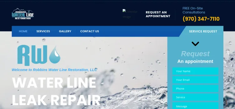 Screenshot Robbins Water Line Restoration