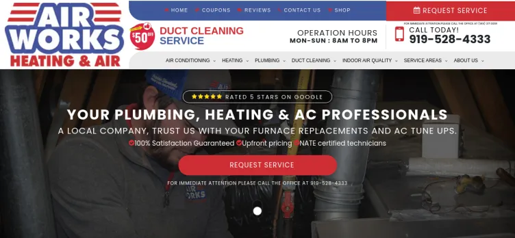 Screenshot Air Works Heating & Air