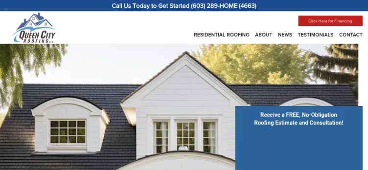 Screenshot Queen City Roofing