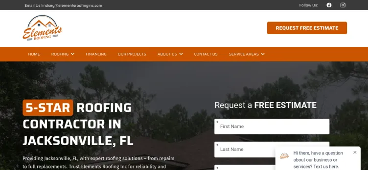 Screenshot Elements Roofing