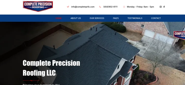 Screenshot Complete Precision Roofing