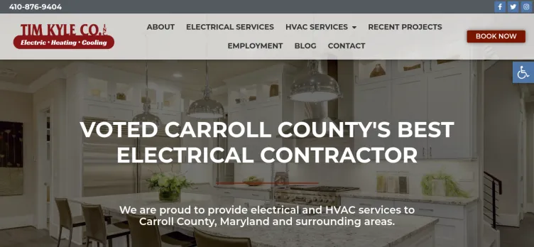 Screenshot Tim Kyle Electrical Service