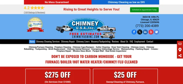 Screenshot Chimney USA