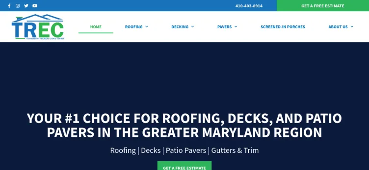 Screenshot TREC Roofing & Remodeling