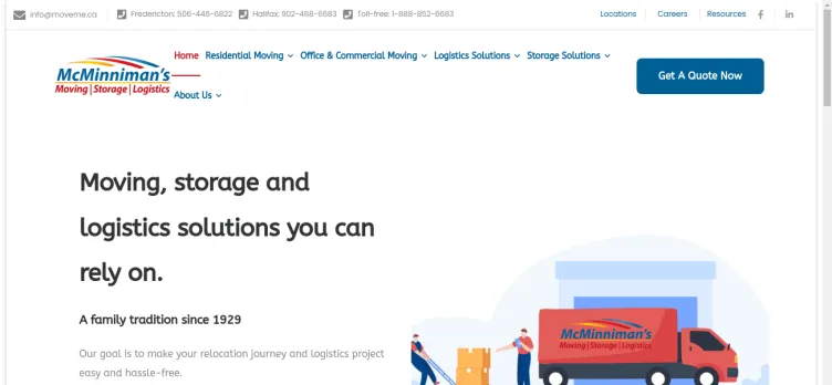 Screenshot McMinniman's Moving and Storage