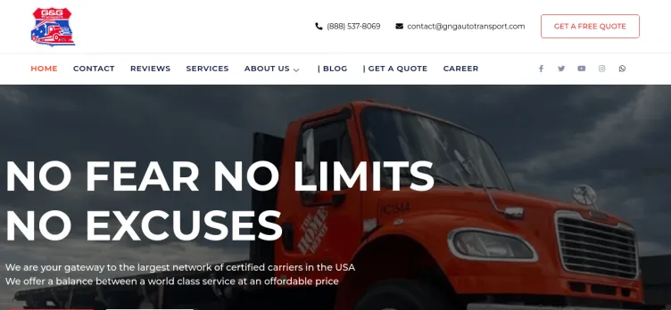 Screenshot G&G Auto Transport