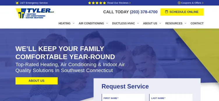 Screenshot Tyler Heating, Air Conditioning, Refrigeration