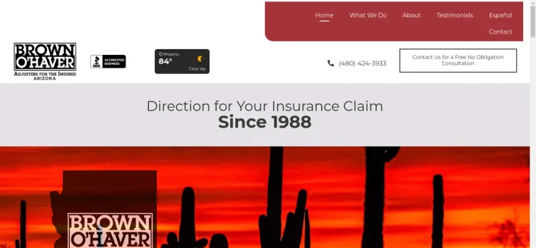 Screenshot Brown-O'Haver LLC | Public Adjusters