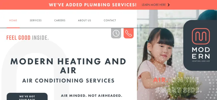 Screenshot Modern Heating & Air