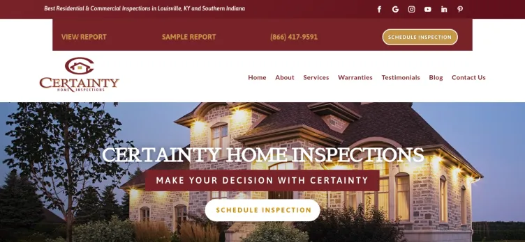 Screenshot Certainty Home Inspections