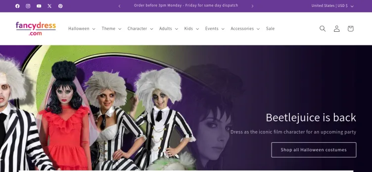 Screenshot Fancydress.com