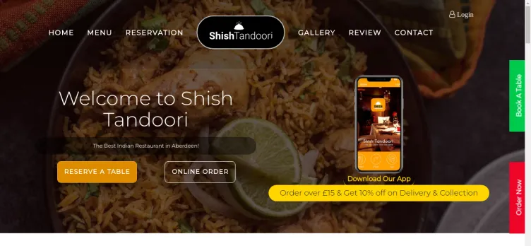 Screenshot Shish Tandoori Restaurant