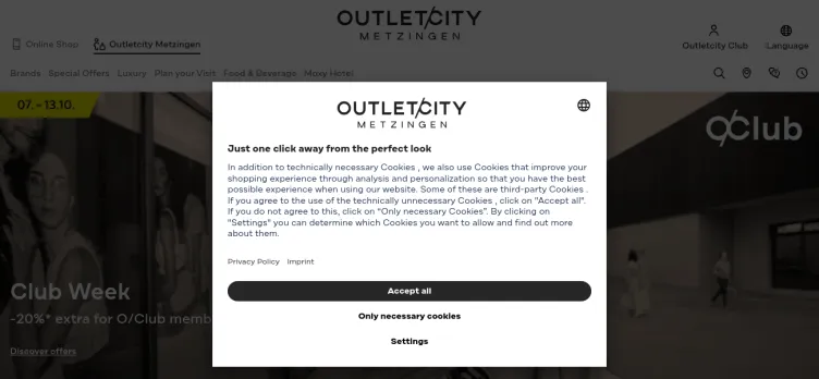 Screenshot Outletcity Metzingen