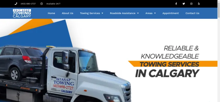 Screenshot ASAP Towing Calgary