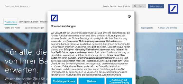 Screenshot Deutsche Bank