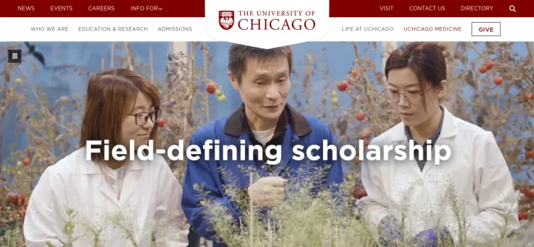 Screenshot University of Chicago