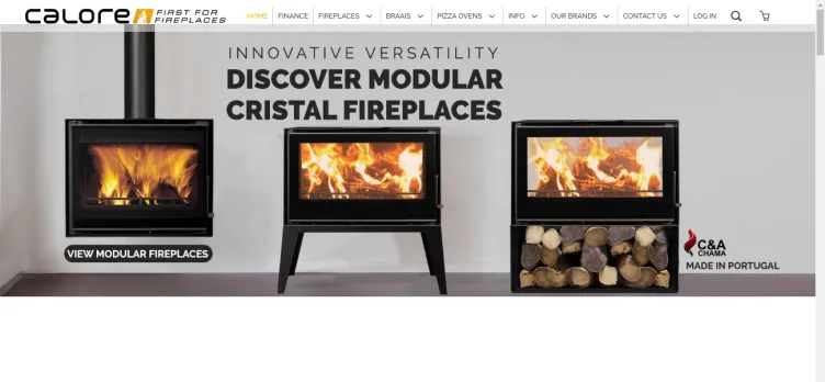 Screenshot Calore Fireplaces