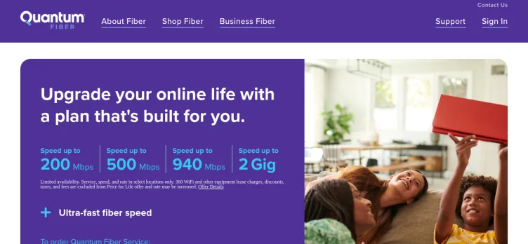 Screenshot Quantum Fiber