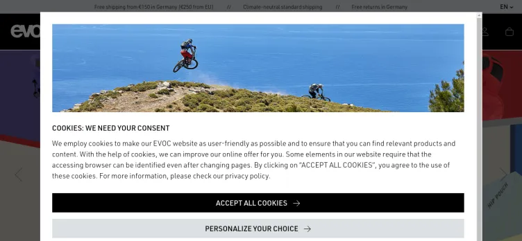 Screenshot EVOC Sports GmbH