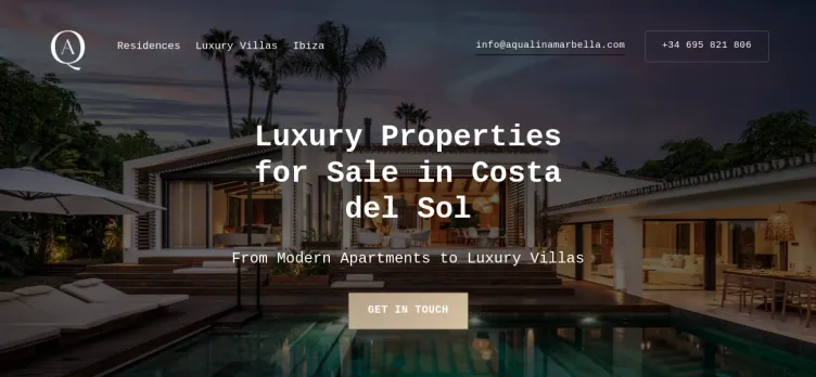 Screenshot Aqualina Real Estate