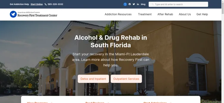 Screenshot Recovery First Treatment Center