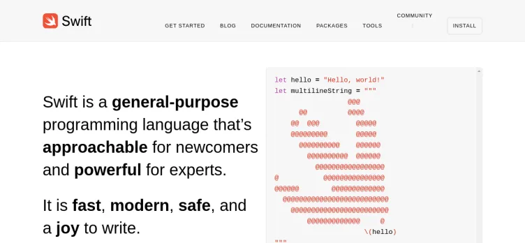 Screenshot Swift.org
