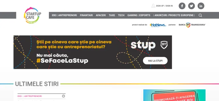 Screenshot StartupCafe.ro