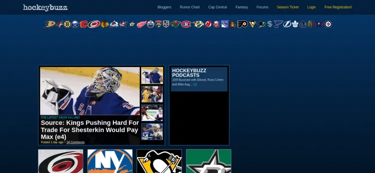 Screenshot HockeyBuzz.com