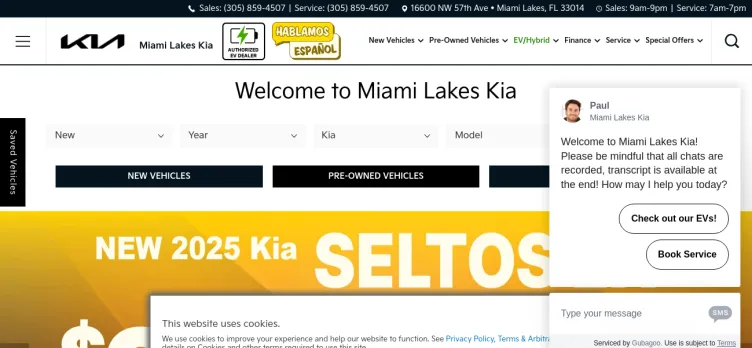 Screenshot Miami Lakes Kia