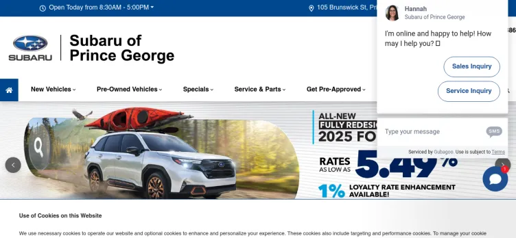 Screenshot Subaru of Prince George