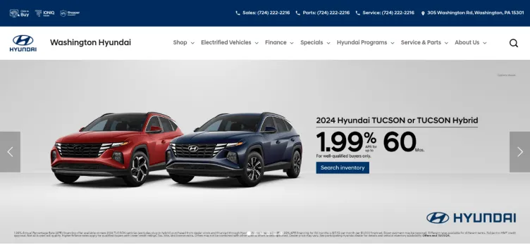 Screenshot Washington Hyundai