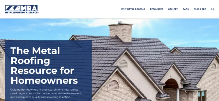 Screenshot MetalRoofing.com