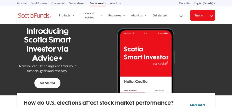 Screenshot ScotiaFunds