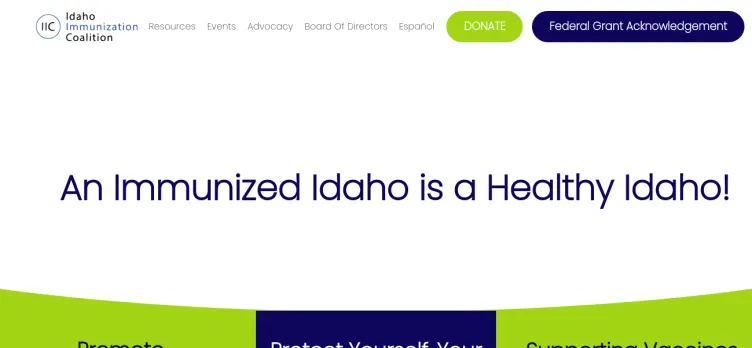 Screenshot Idaho Immunization Coalition