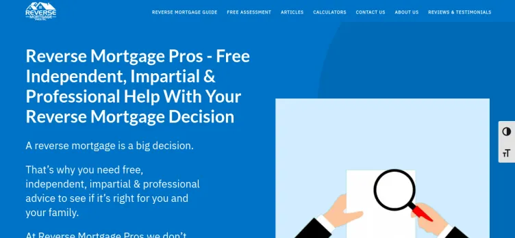 Screenshot Reverse Mortgage Pros