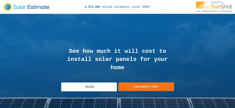 Screenshot Solar-Estimate.org