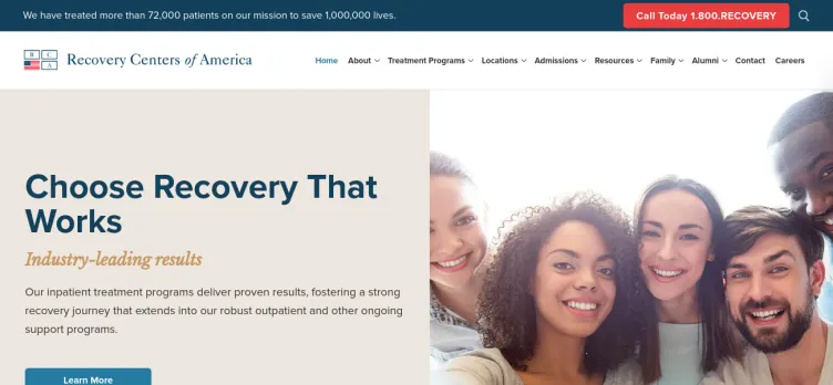 Screenshot Recovery Centers of America