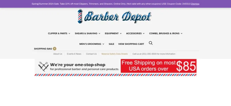 Screenshot BarberDepots.com