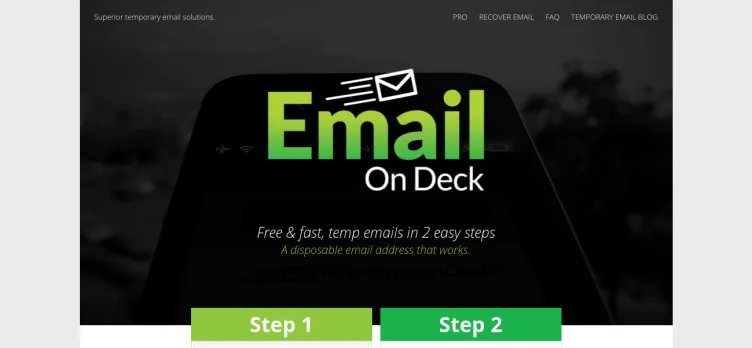 Screenshot EmailOnDeck.com